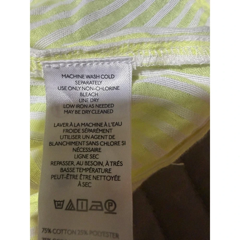 Maeve Anthropologie NWT Yellow & White Striped Button Halter Top Backless XS - Picture 12 of 14